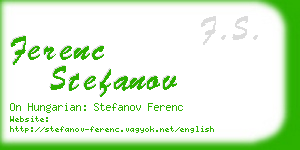 ferenc stefanov business card